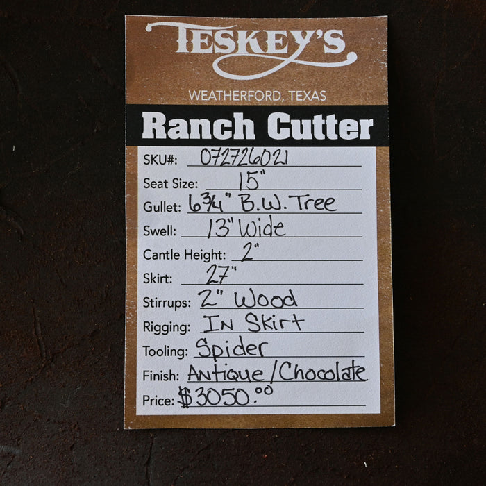 15" TESKEY'S PRO CUTTER RANCH CUTTER SADDLE