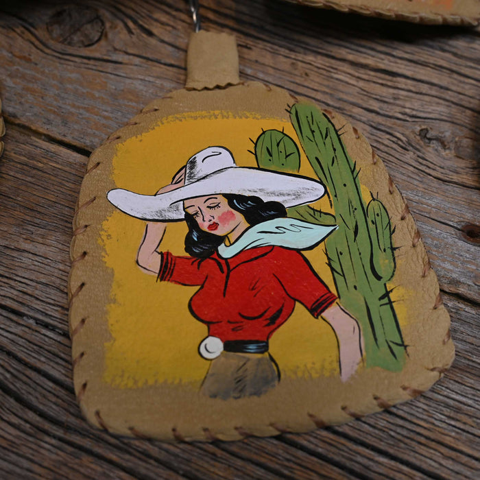 Hand Painted Novelty Fly Swatter - Multiple Patterns! Collectibles misc Cactus Cowgirl - Yellow Background