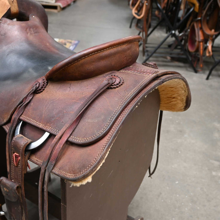 15.5" USED JEFF SMITH COW HORSE SADDLE