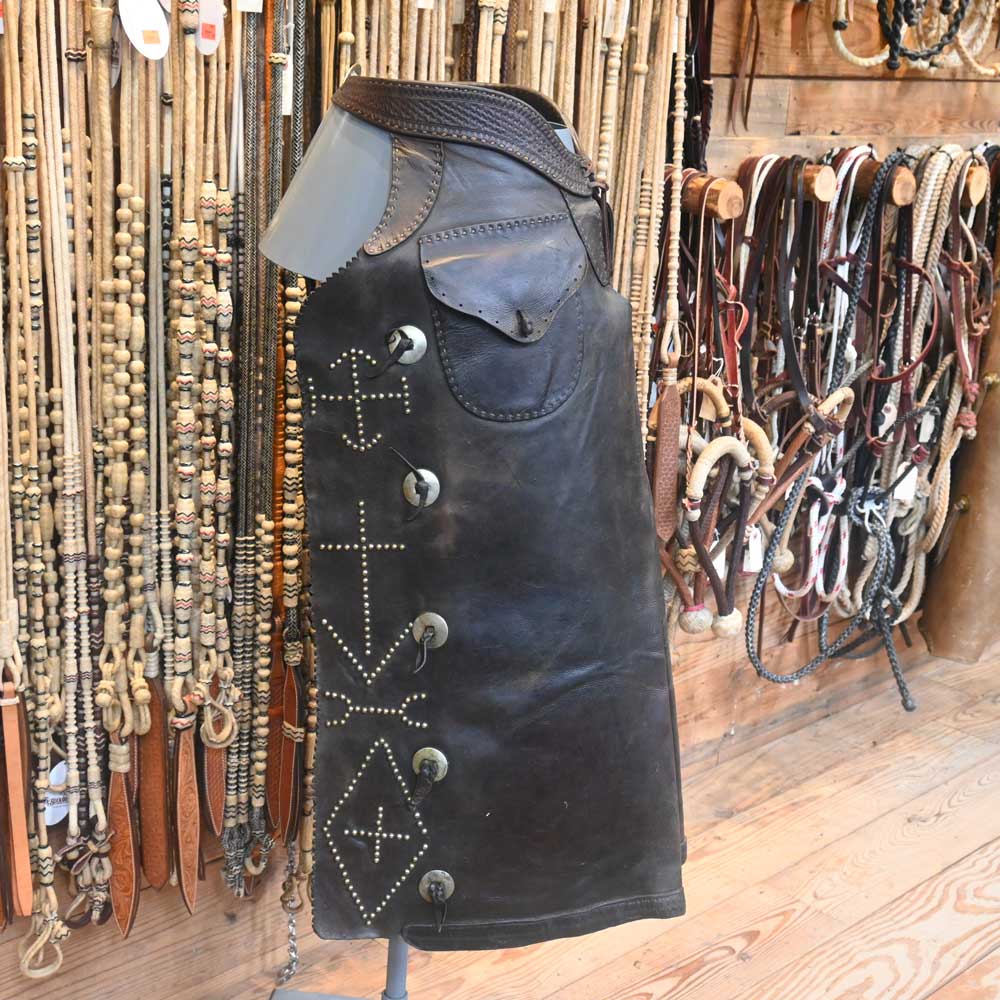 Chaps -  Handmade by Bybee Harness Co. Idaho Falls, Idaho - Vintage Leather CHAP765 Tack - Chaps & Chinks Bybee Harness Co.   