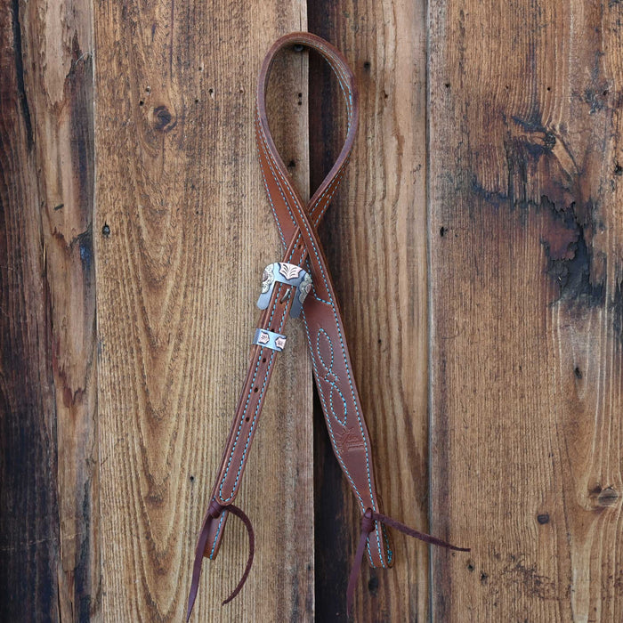 Jack Parsons 3/4" Headstall w/Blue Stitch - Multiple Styles