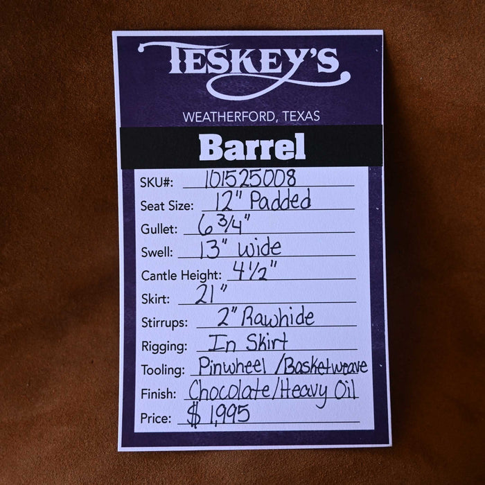 12" TESKEY'S YOUTH BARREL SADDLE