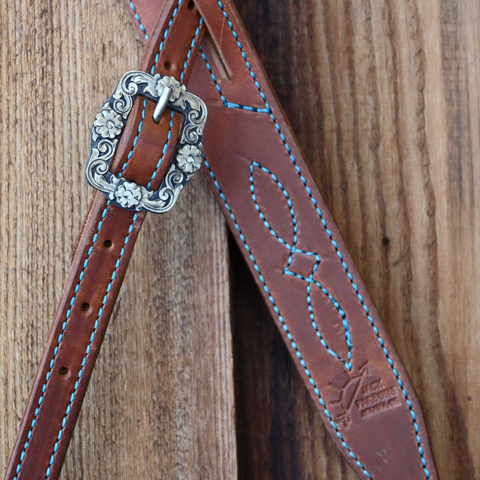 Jack Parsons 3/4" Headstall w/Blue Stitch - Multiple Styles