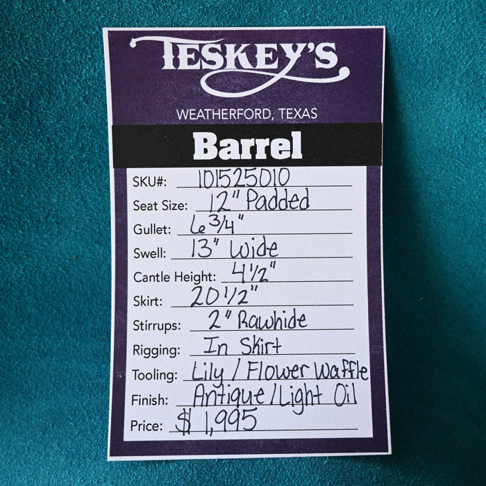 12" TESKEY'S YOUTH BARREL SADDLE