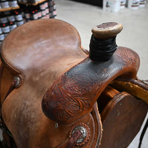 14" USED JEFF SMITH ROPING SADDLE Saddles Jeff Smith   