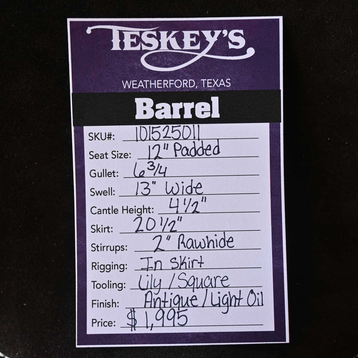 12" TESKEY'S YOUTH BARREL SADDLE
