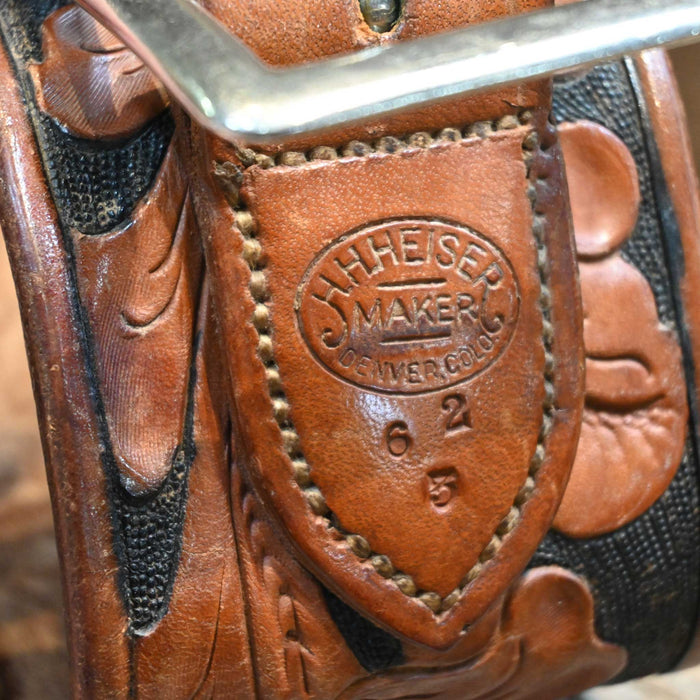 Vintgae H. H. Heiser Tooled Gun Holster & Ammo Belt Collectibles H. H. Heiser