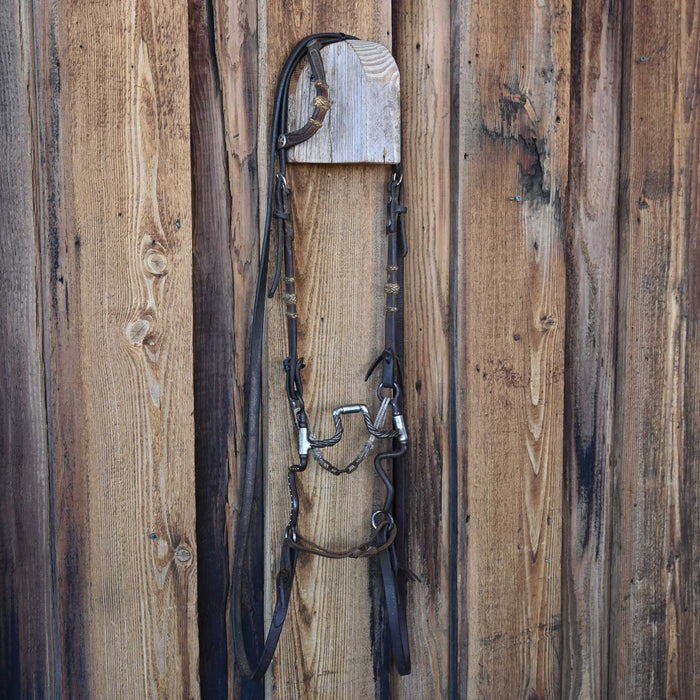 Myler Twisted Wire Hinge Port Bridle Rig w/Single Ear Headstall