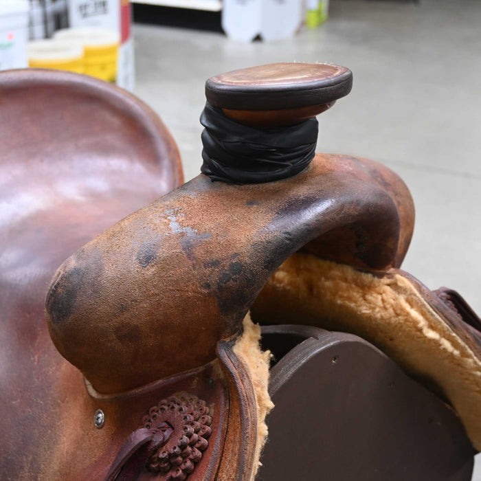 15.5" USED NICK HINES POST HORN SADDLE