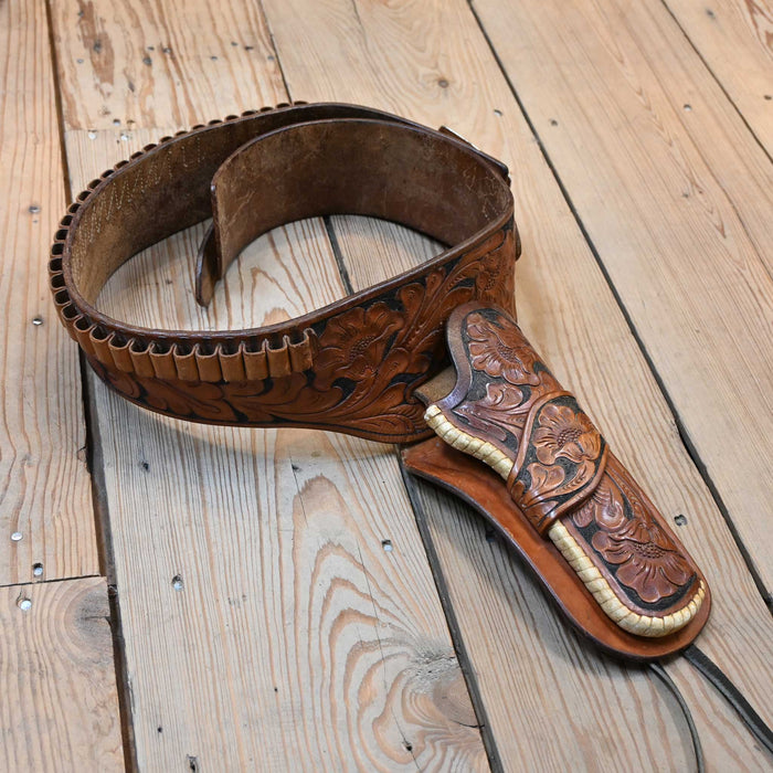 Vintgae H. H. Heiser Tooled Gun Holster & Ammo Belt Collectibles H. H. Heiser