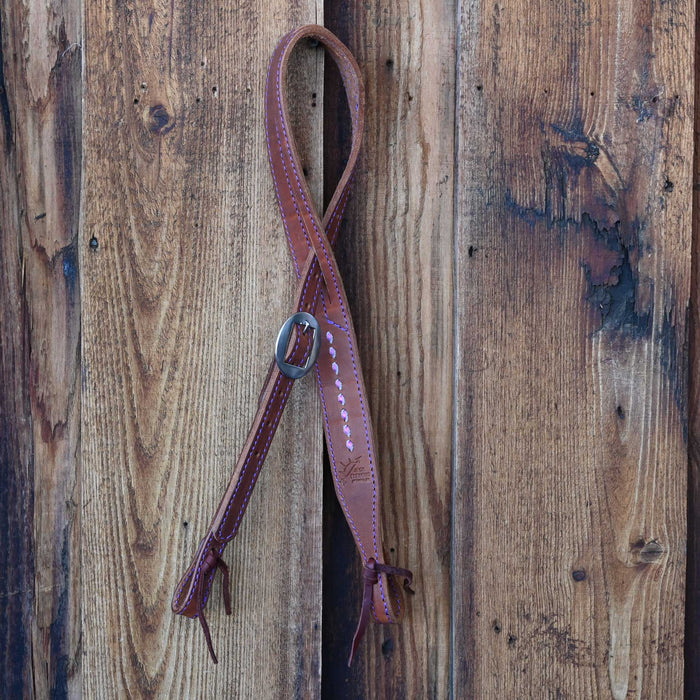 Jack Parsons 3/4" Headstall w/Purple Stitch - Multiple Styles
