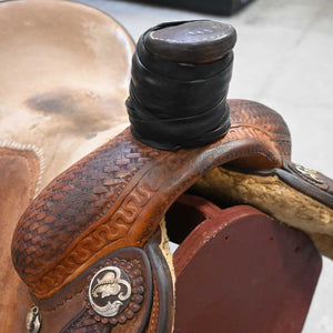 15" USED GARYN LYNN JOHNSON ROPING SADDLE Saddles Gary Lynn Johnson