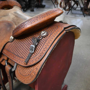 15" USED GARYN LYNN JOHNSON ROPING SADDLE Saddles Gary Lynn Johnson