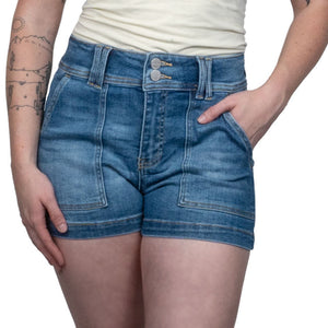 Risen High Rise Patched Front Pocket Shorts