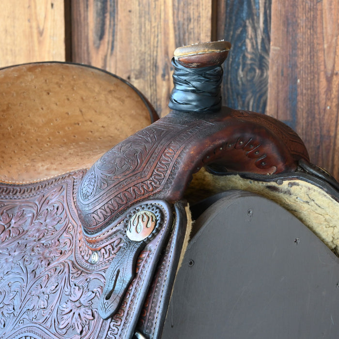15.5" USED CACTUS TEAM ROPING SADDLE