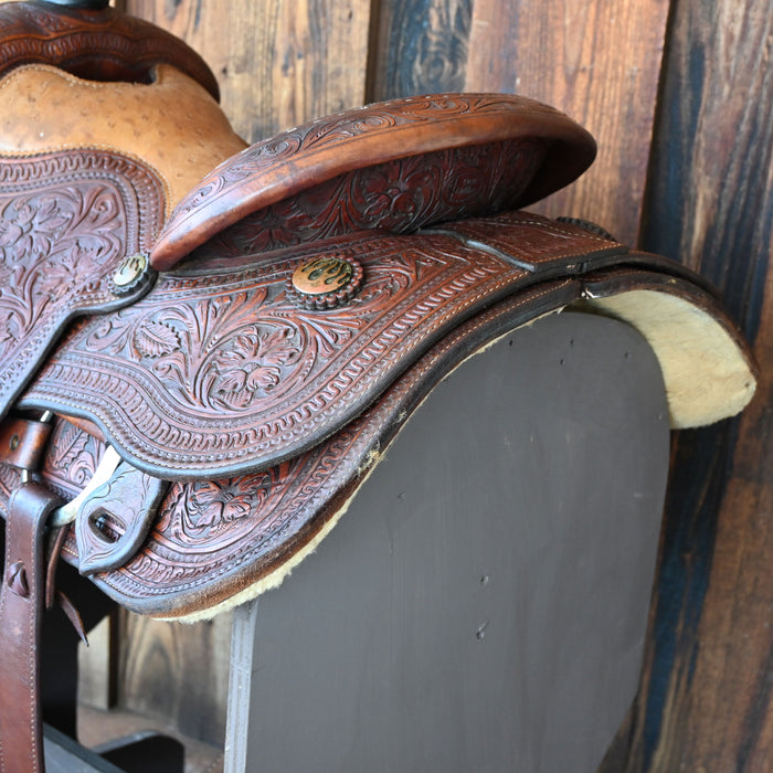 15.5" USED CACTUS TEAM ROPING SADDLE