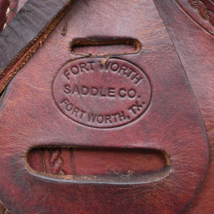 15.5" USED FORT WORTH TEAM ROPING SADDLE