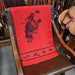 Vintage Wool Bucking Horse Red Blanket w/ Brands Collectibles MISC