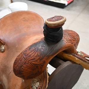 14" USED JEFF SMITH ROPING SADDLE Saddles Jeff Smith   