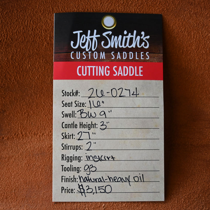 16" JEFF SMITH BUSTER WELCH CUTTING SADDLE Saddles - New Jeff Smith