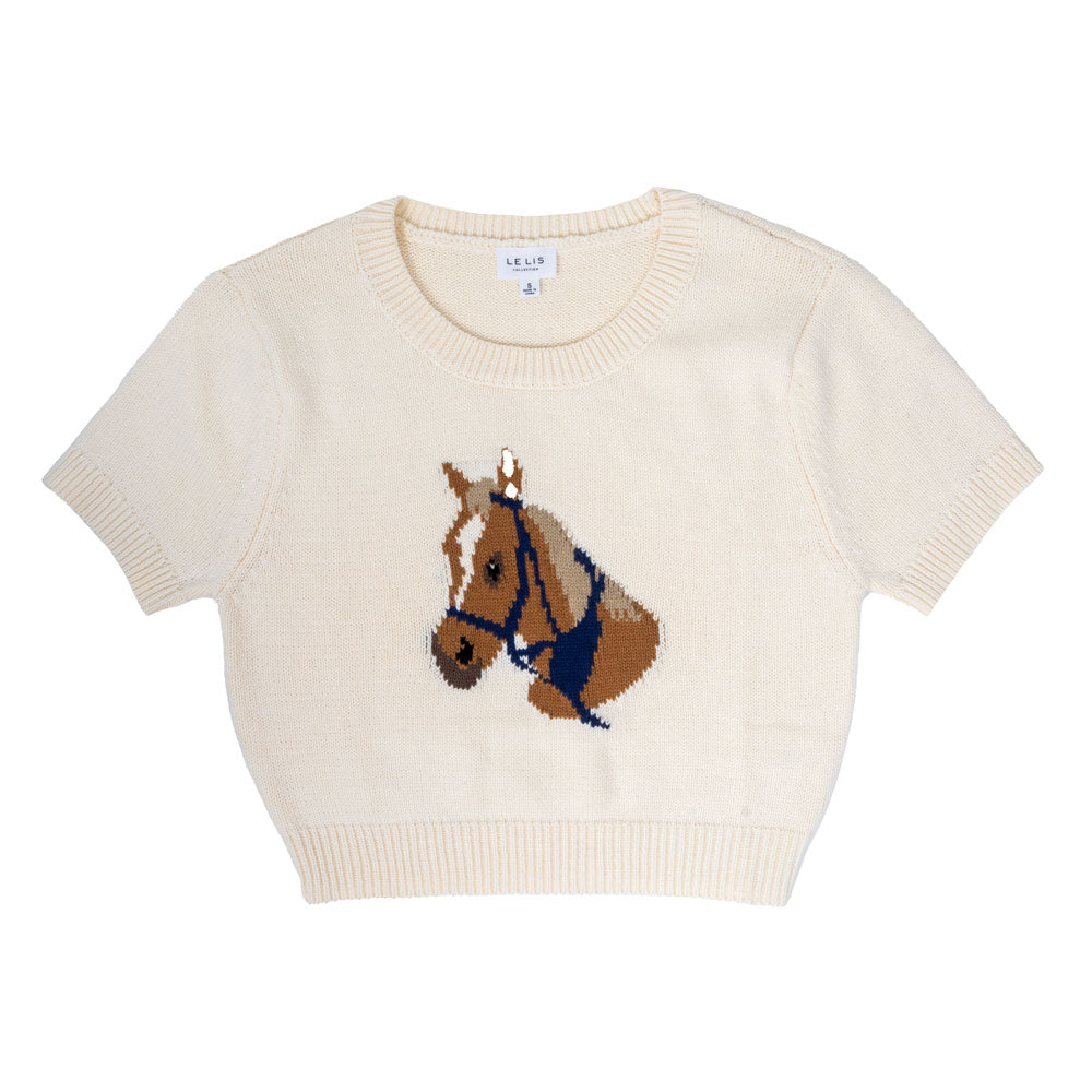 Horse Crop Sweater Top WOMEN - Clothing - Tops - Short Sleeved LE LIS