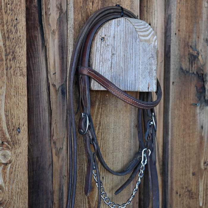 Cow Horse Supply Sliding Gag Twisted Wire Snaffle Bridle Rig w/Browband Headstall