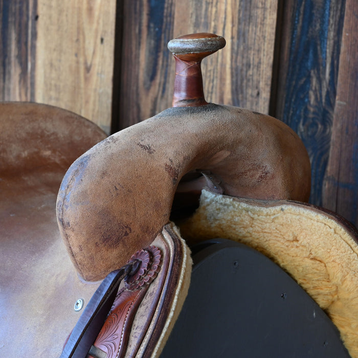 17.5" USED JEFF SMITH RANCH CUTTER SADDLE