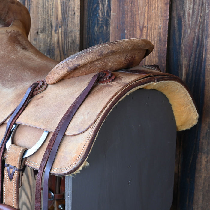 17.5" USED JEFF SMITH RANCH CUTTER SADDLE