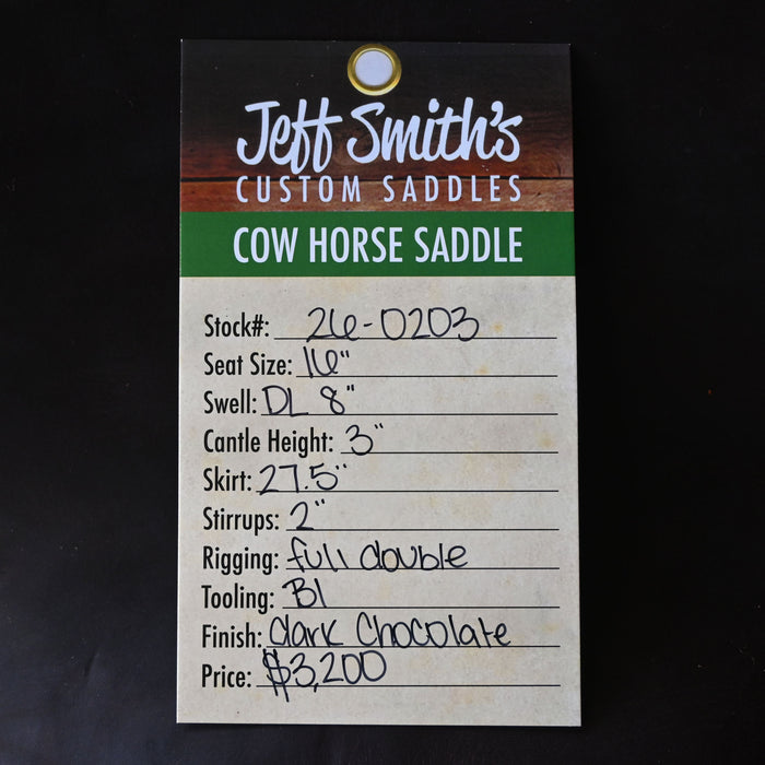 16" JEFF SMITH COW HORSE SADDLE Saddles - New Jeff Smith