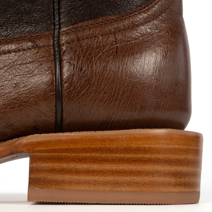 R. Watson Men's Kango Tabac Smooth Ostrich Square Toe Boot