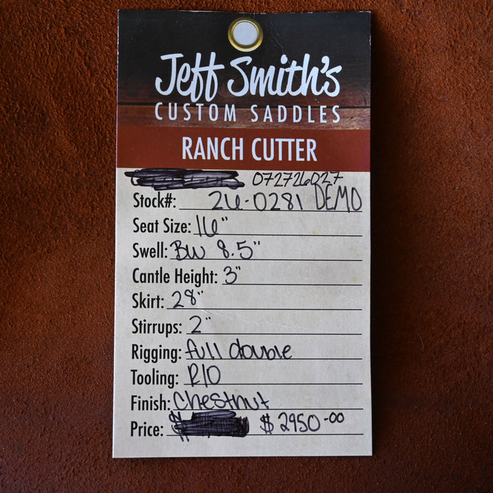 16"  DEMO JEFF SMITH BUSTER WELCH RANCH CUTTER SADDLE