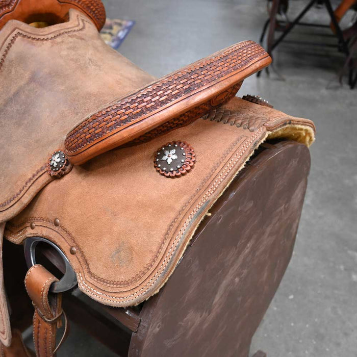 13.5" USED PATRICK SMITH ROPING SADDLE Saddles - Used Patrick Smith
