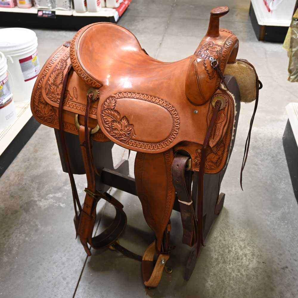 16.5" USED BOB MOLINE RANCH CUTTER SADDLE Saddles Bob Moline   