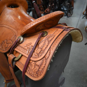 16.5" USED BOB MOLINE RANCH CUTTER SADDLE Saddles Bob Moline   