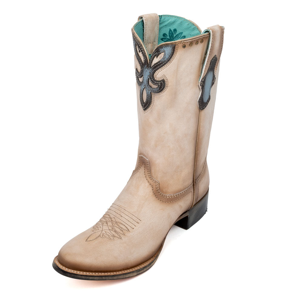 Corral Women's Sand Overlay Embroidery Stud Western Boot