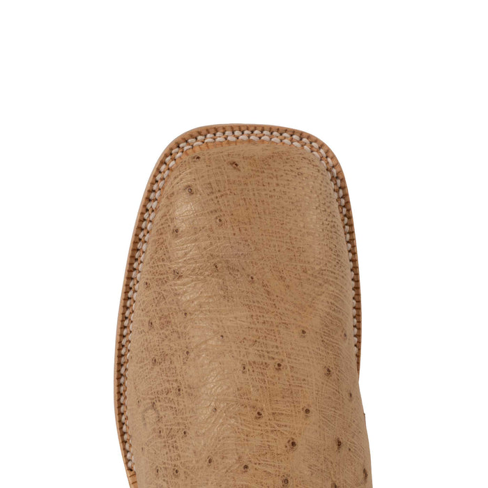 R. Watson Men's Sand Bruciato Smooth Ostrich Square Toe Boot
