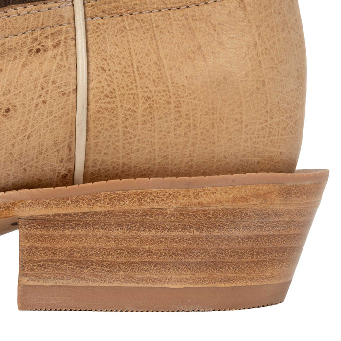 R. Watson Men's Sand Bruciato Smooth Ostrich Square Toe Boot