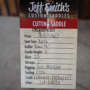 16.5" JEFF SMITH CUTTING SADDLE Saddles Jeff Smith   