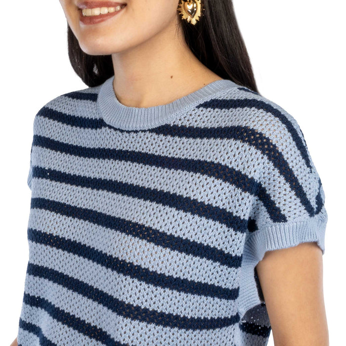 Flag & Anthem Women's Ashley Stripe Sweater Tee - FINAL SALE WOMEN - Clothing - Tops - Short Sleeved Flag And Anthem