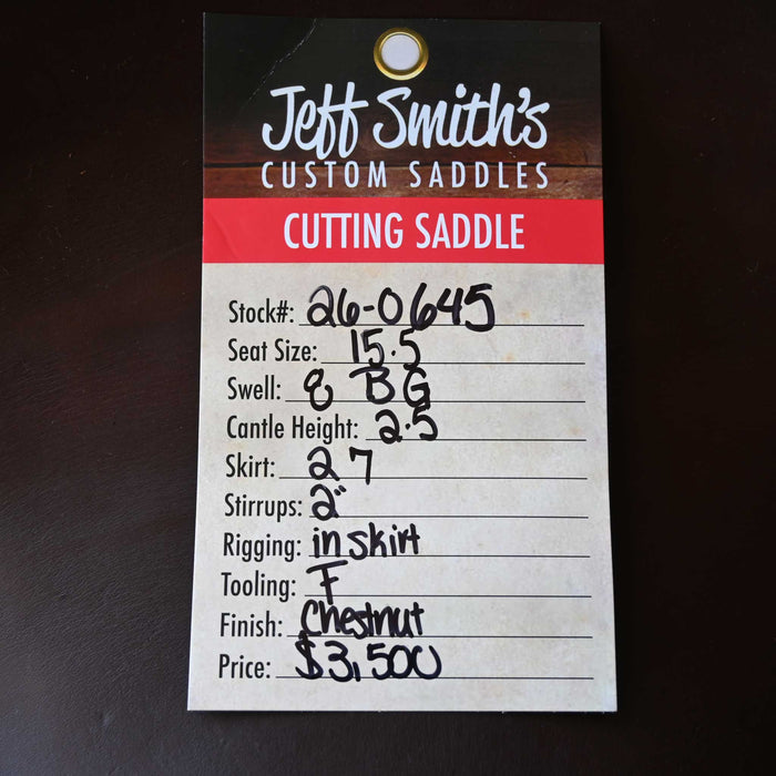 15.5" JEFF SMITH BEAU GALYEAN CUTTING SADDLE