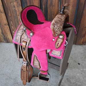 13" LIGHTWEIGHT WOOD TREE YOUTH BARREL SADDLE Saddles Seven Saddle   