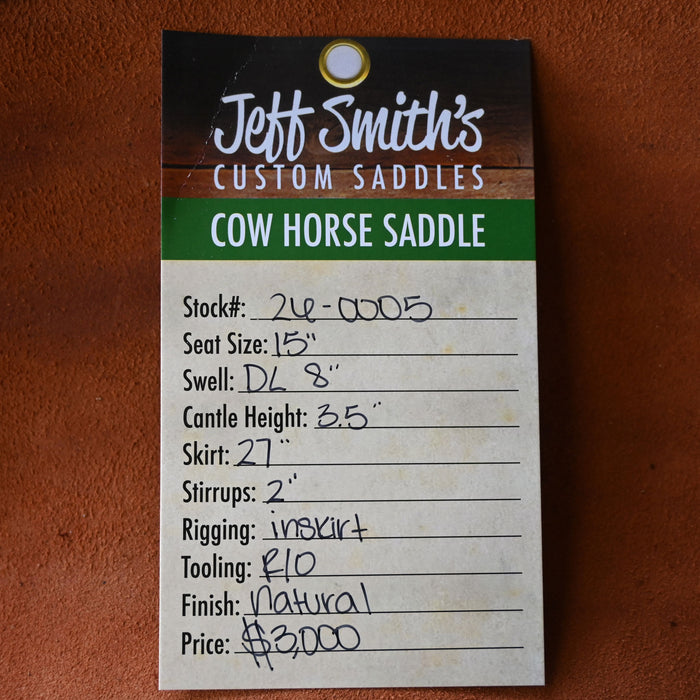 15" JEFF SMITH COW HORSE SADDLE Saddles - New Jeff Smith