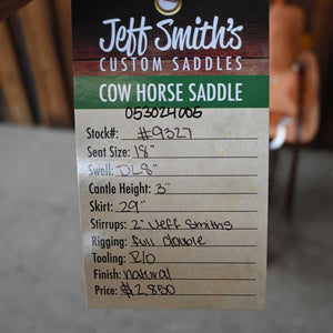18" JEFF SMITH COW HORSE SADDLE Saddles Jeff Smith   