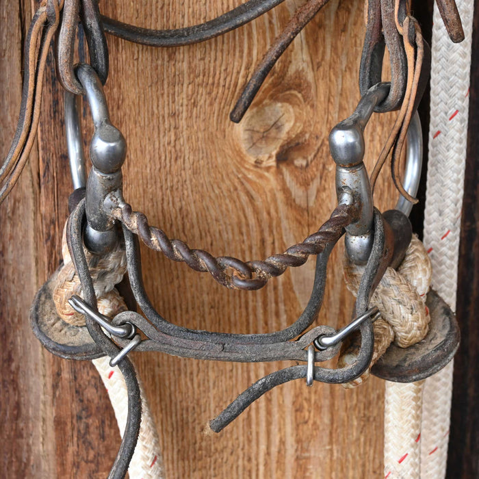 Cow Horse Supply D-Ring Twisted Snaffle Bridle Rig w/Browband Headstall