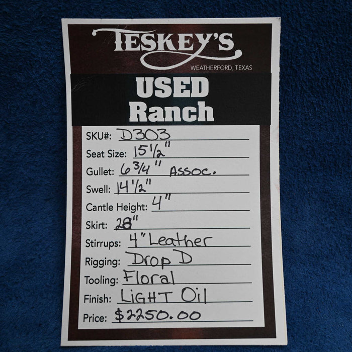 15.5" USED TESKEY'S RANCH SADDLE