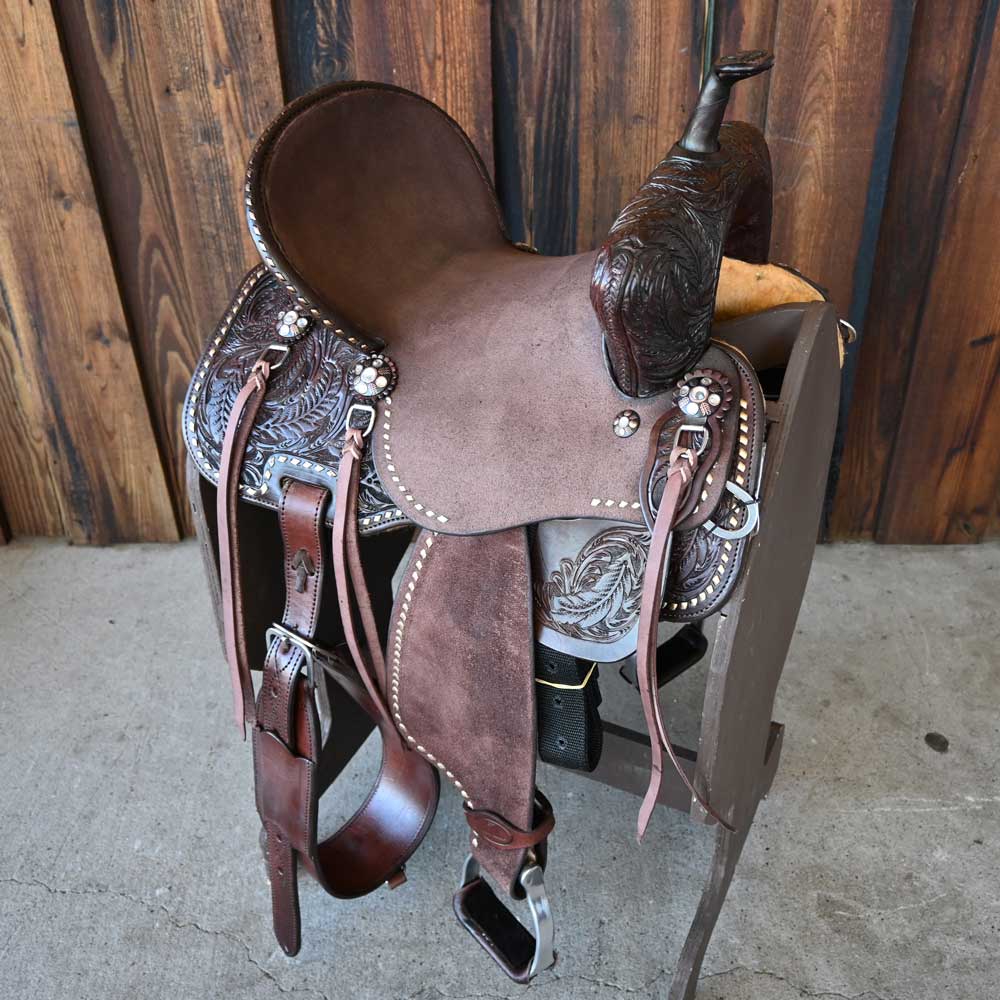 13.5" PLATINUM LEATHER SEVEN BARREL SADDLE Saddles Seven Saddle   