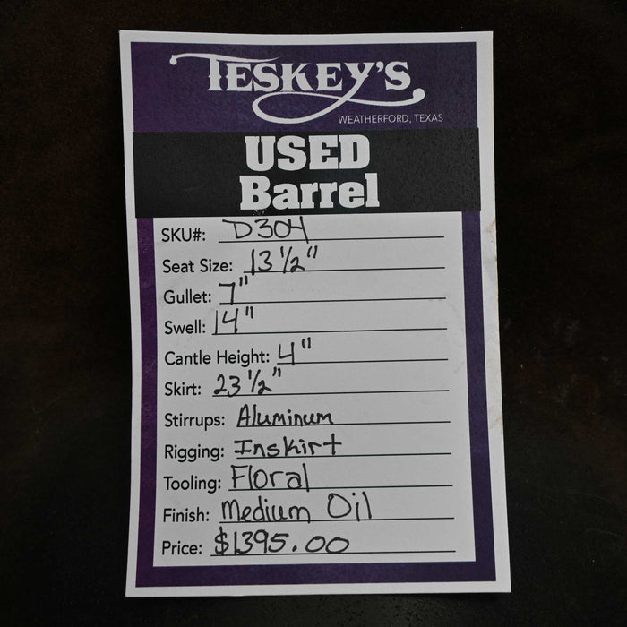 13.5" USED CACTUS CHARMAYNE JAMES BARREL SADDLE