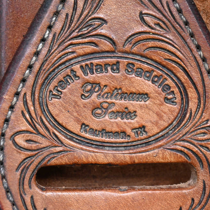 14.5" USED TRENT WARD PLATINUM SERIES TEAM ROPING SADDLE