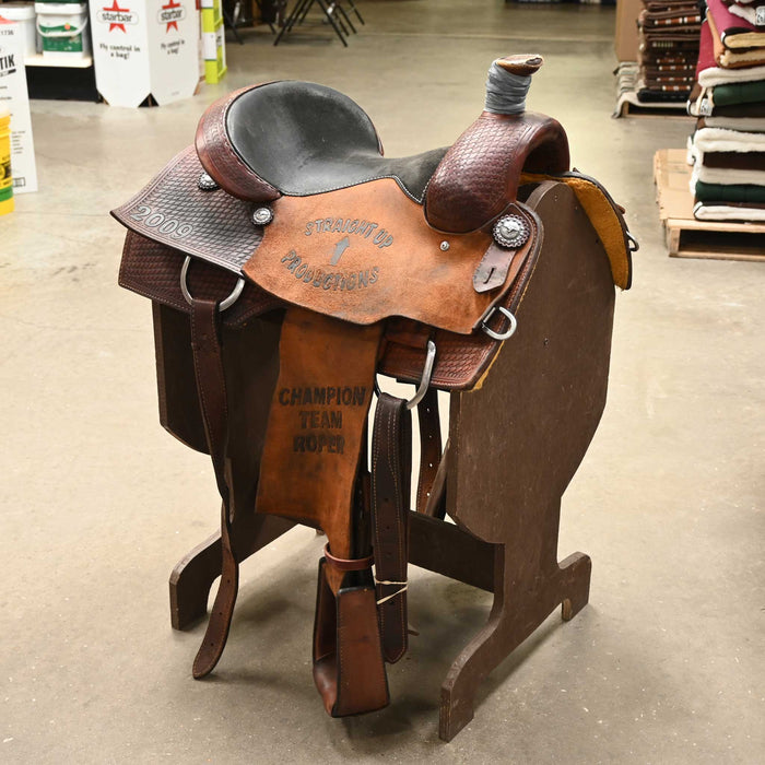 15.5" USED MASTER SADDLES TEAM ROPING SADDLE
