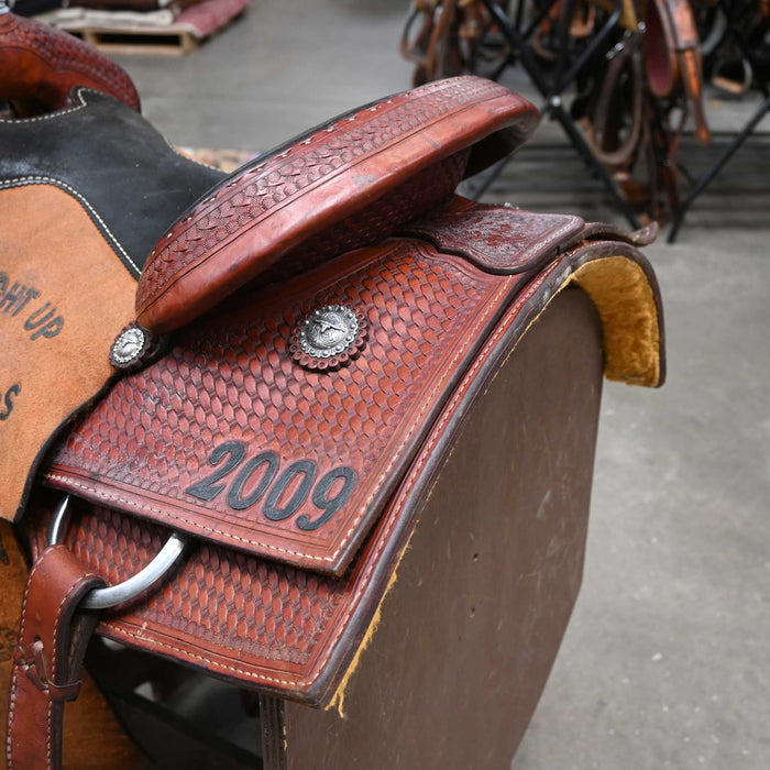 15.5" USED MASTER SADDLES TEAM ROPING SADDLE